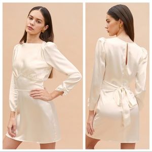 Reformation Rudi Silk Mini Dress Ivory 6